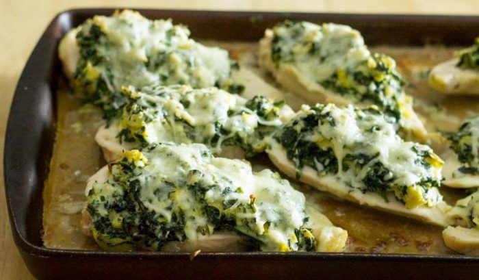 Lazy spinach artichoke chicken