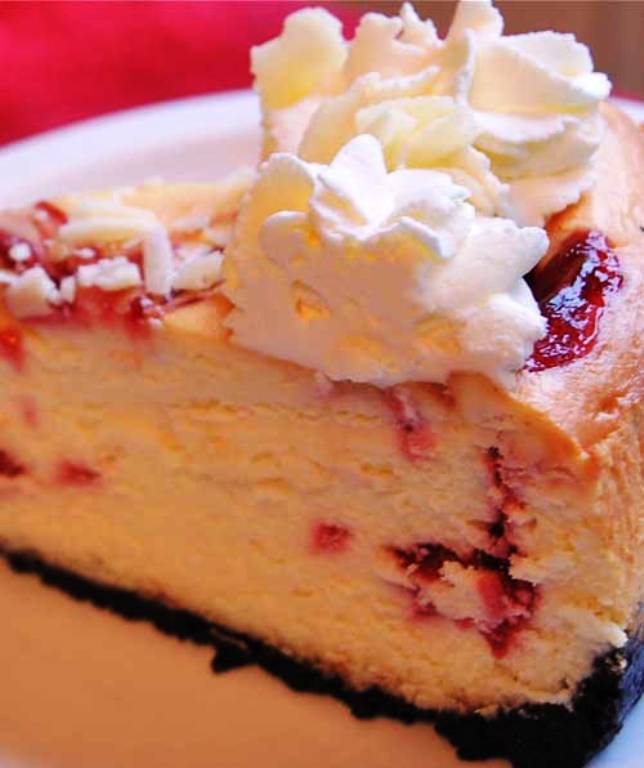 Factory white chocolate raspberry truffle cheesecake