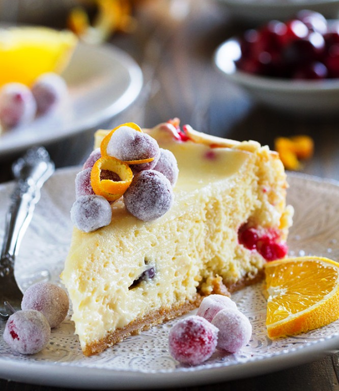 Cranberry orange cheesecake