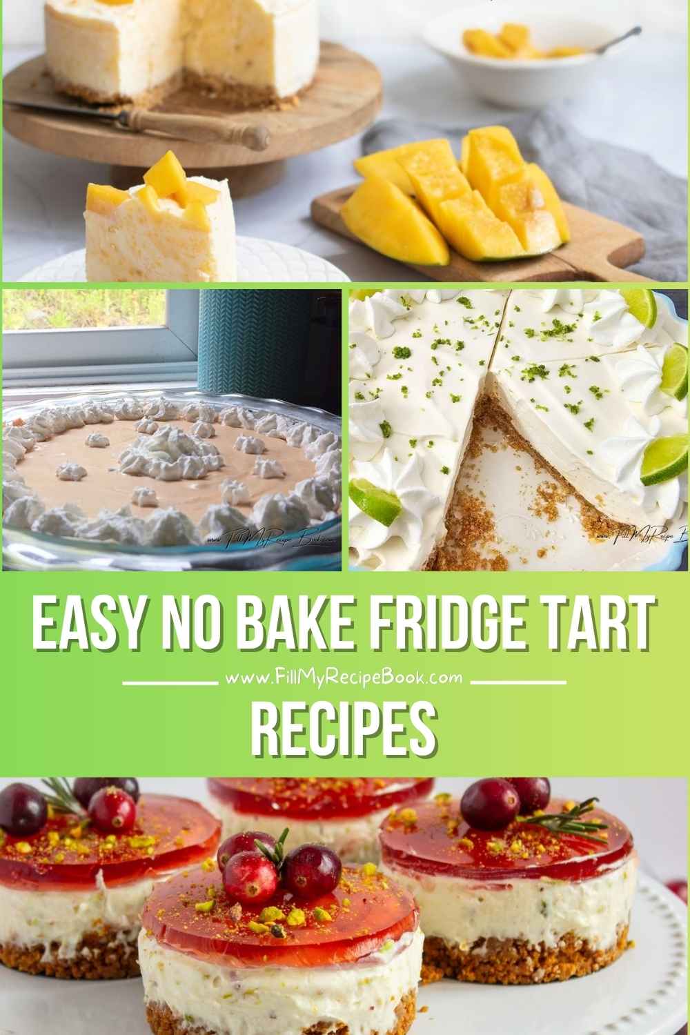 Easy no bake fridge tart recipes with few ingredients. Includes yogurt tarts with and without condensed milk for quick, simple desserts.