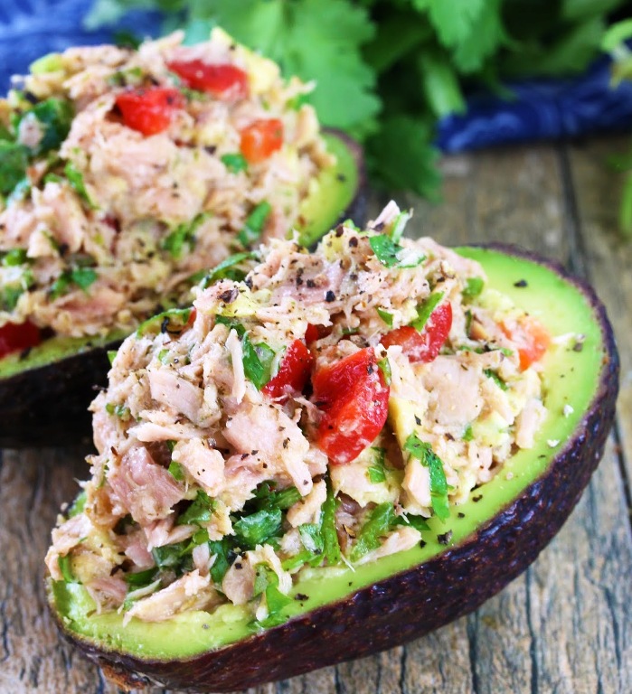 Healthy tuna stuffed avocado