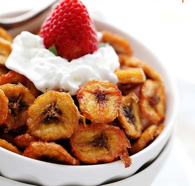 Deliciously sweet and guilt-free baked banana chips are so easy to make and are the perfect portable, healthy snack to have on hand.