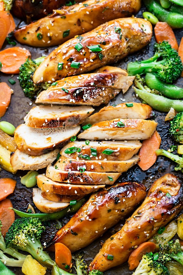 One sheet pan teriyaki chicken and veggies