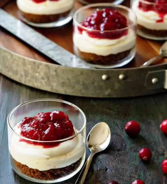 No bake cranberry orange cheesecakes