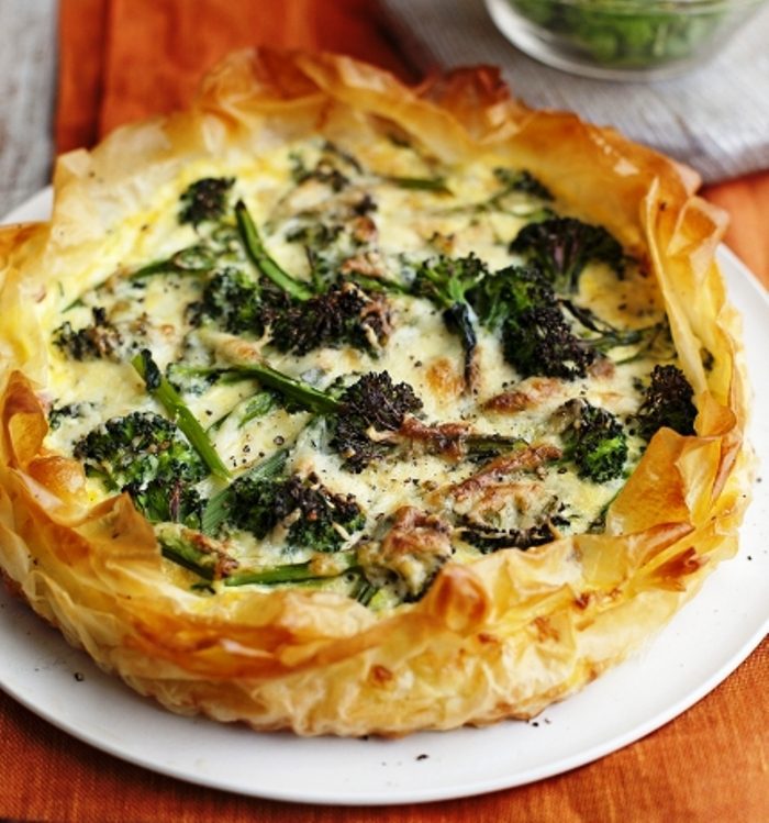 Ham and leek quiche