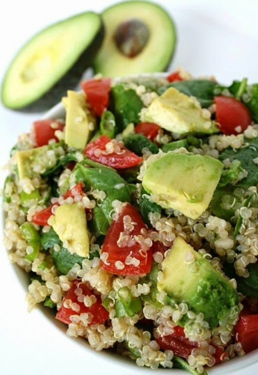 Quinoa avocado spinach power salad