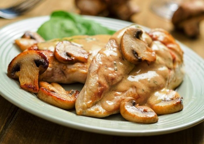 Chicken and mushrooms dish