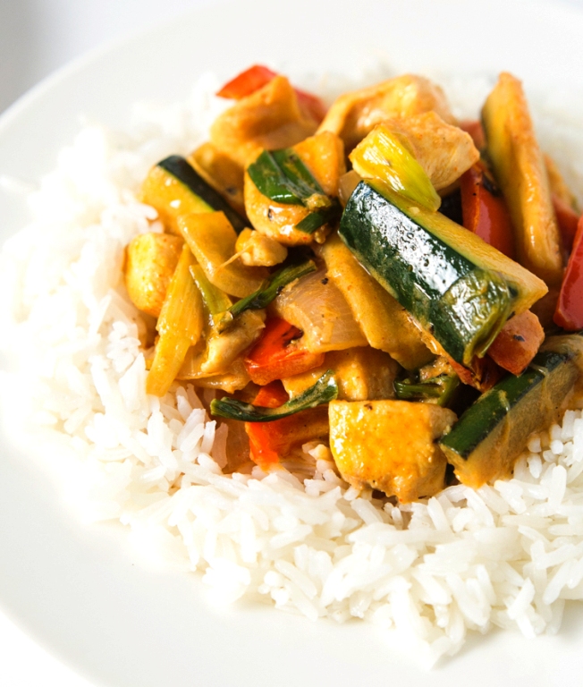Coconut chicken thai curry with tons of vegetables
