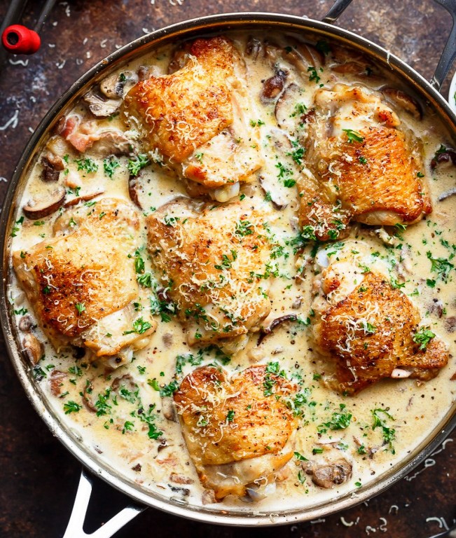 Creamy parmesan herb chicken mushroom