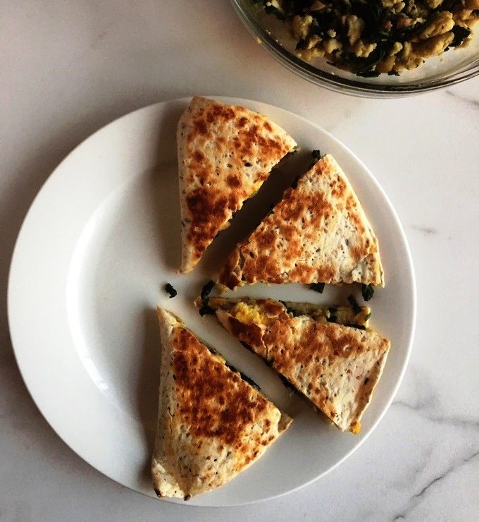 Egg-Spinach-Mushroom-Quesadillas - Fill My Recipe Book