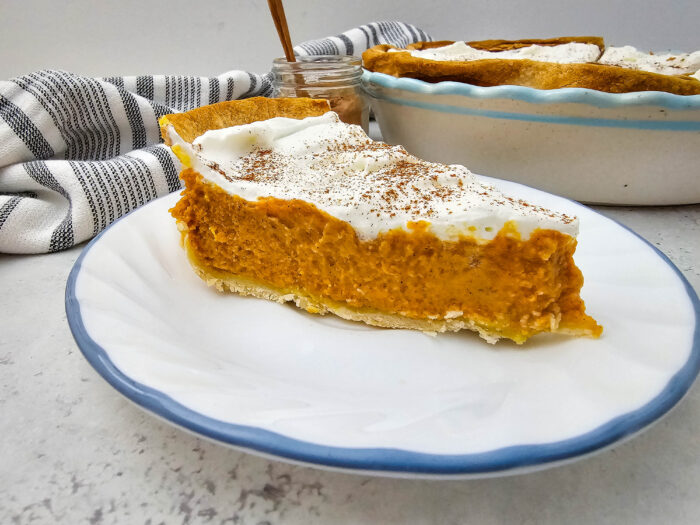 Make this Easy Homemade Pumpkin Custard Pie with a shortbread crust, creamy filling, and warm fall spices. A cozy autumn dessert.