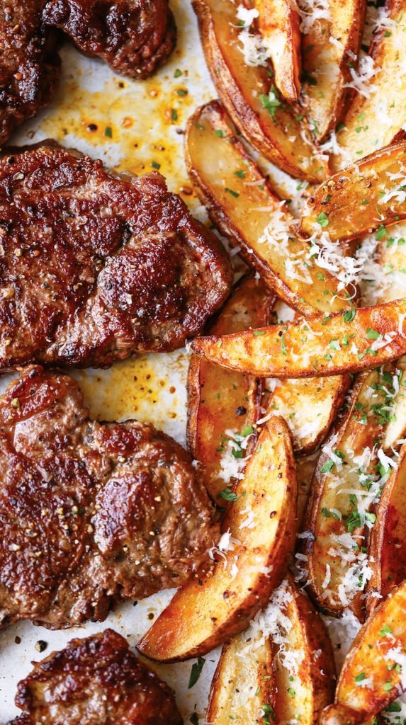 Sheet Pan Steak and Fries.