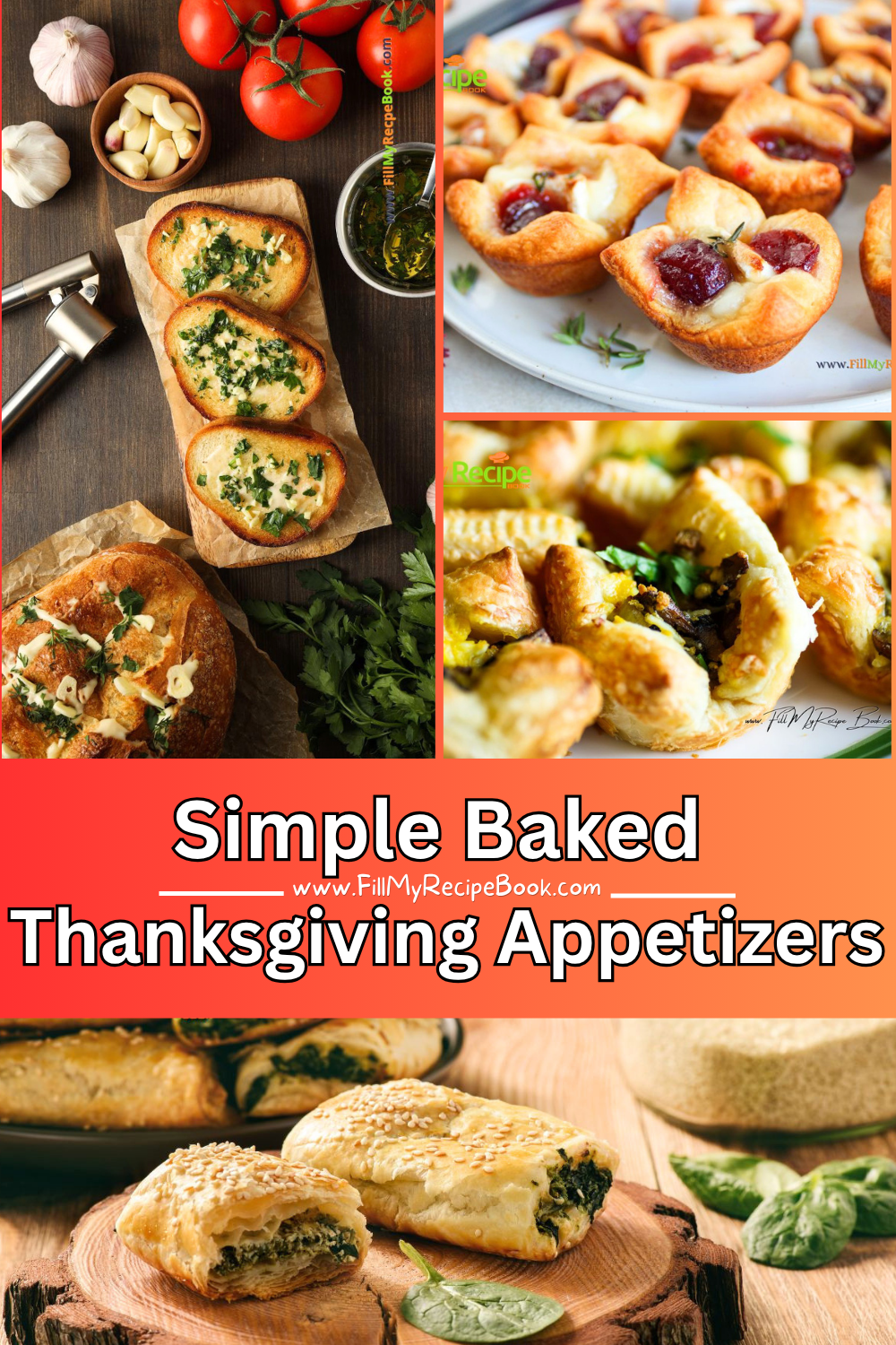Simple Baked Thanksgiving Appetizers Recipes ideas to create. Easy healthy make ahead mini finger food and snacks for family and parties.