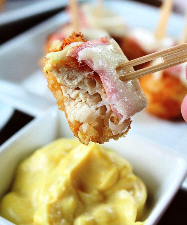 Here is just one of the recipes I came up with … Chicken Cordon Bleu Bites! Oh yum! These little crispy, crunchy bites of deliciousness are so tasty and would be a great little appetizer to serve at your next gathering, or game day party!