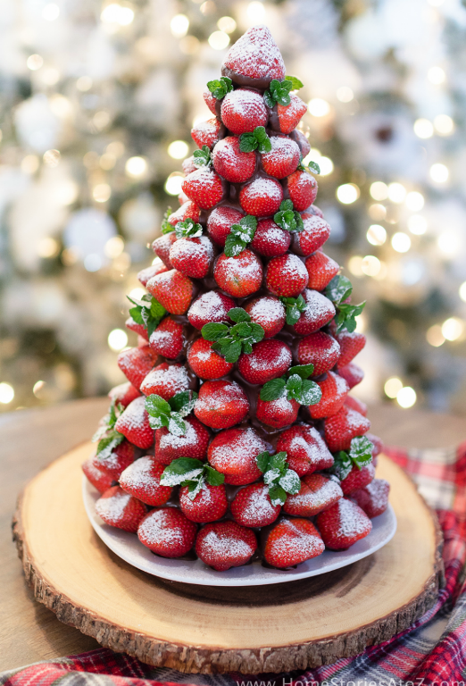 Chocolate covered strawberry christmas tree.