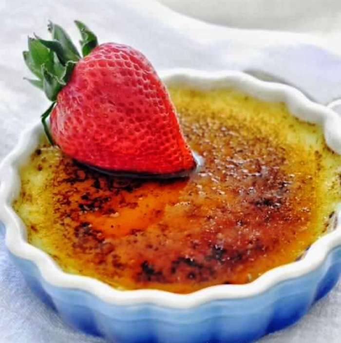 A Saffron Cardamom Creme Brulée is a french classic dish that serves as a dessert. Saffron Cardamom Creme Brulée is loaded with warm mushy flavors of saffron and with the taste of cardamoms. It is an easy dish to prepare though you got to be very cautious during the process.