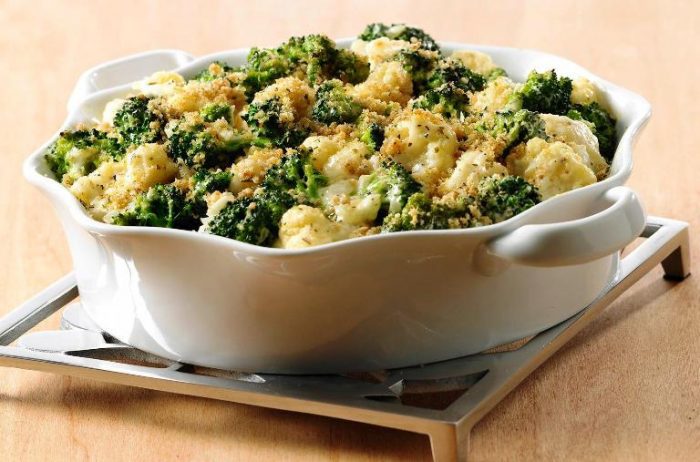Creamy broccoli cauliflower casserole