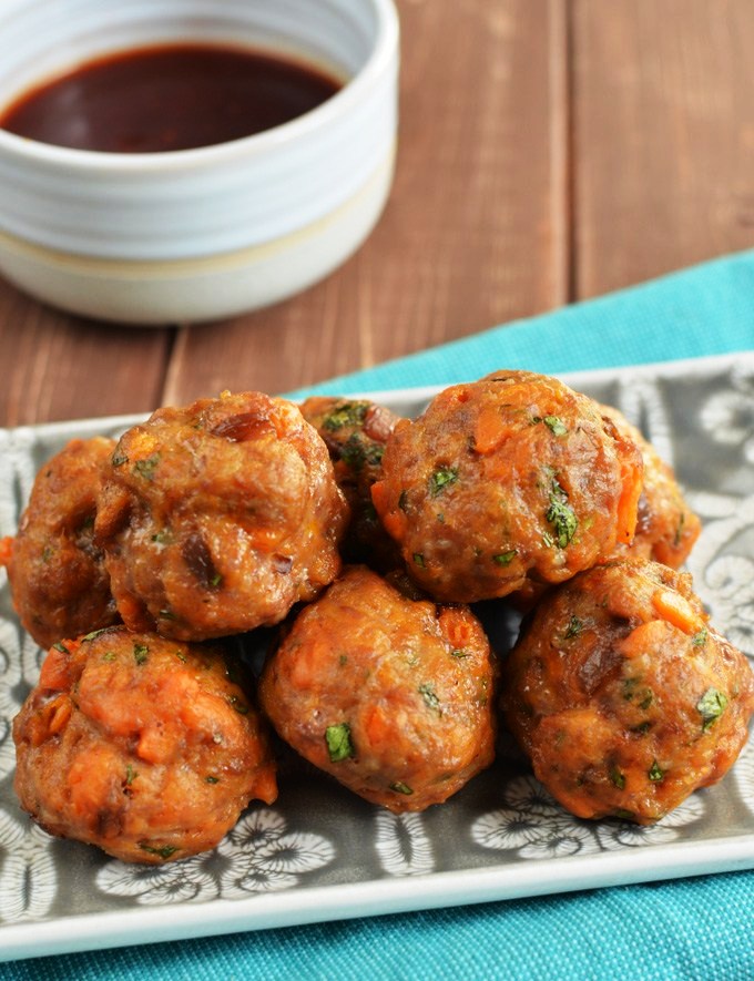 Pork and sweet potato meatballs