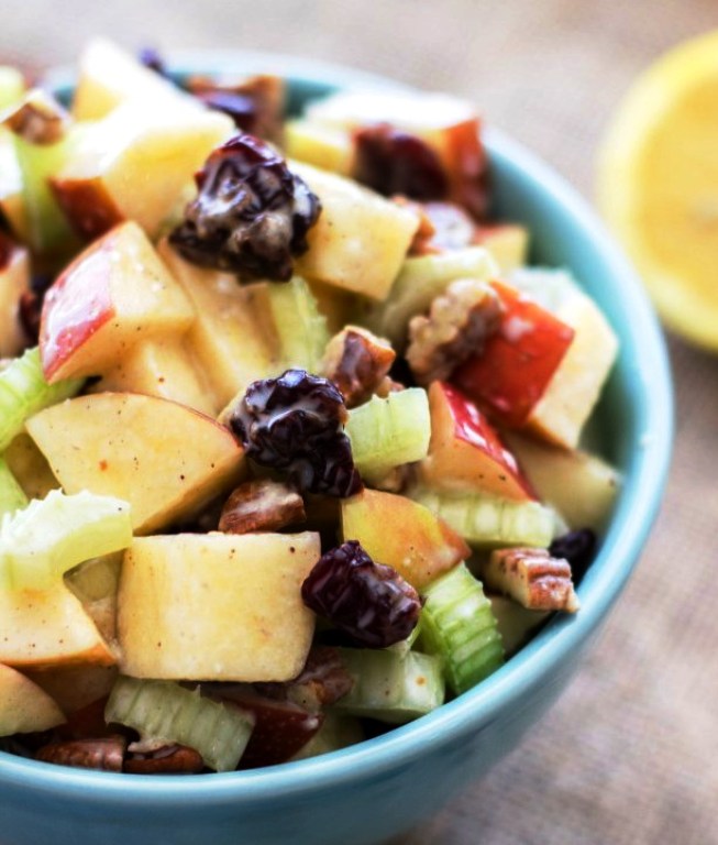 Waldorf salad with yogurt dressing