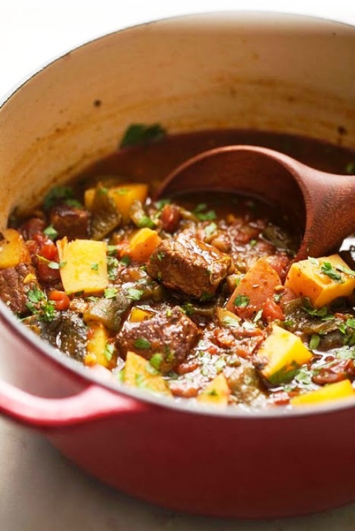 Hearty poblano beef stew