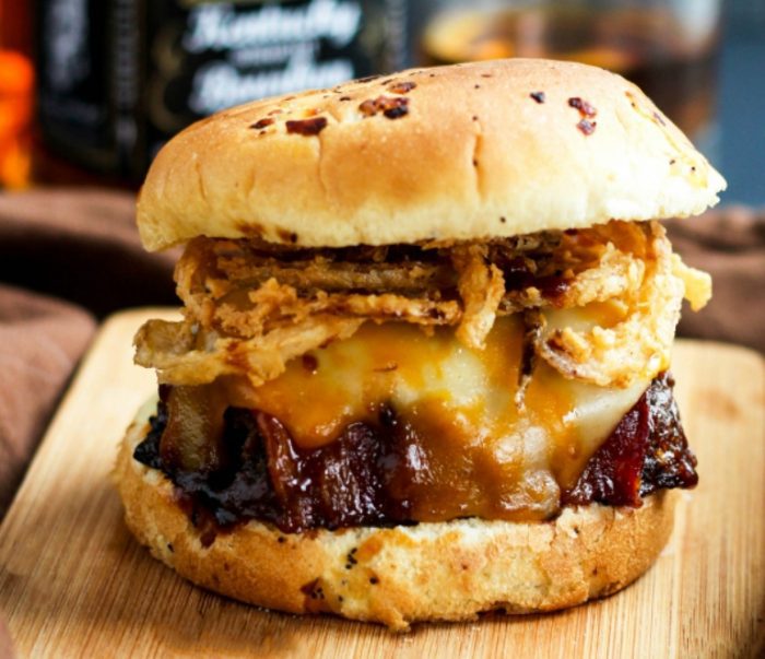 Bourbon bbq bacon meatloaf sandwich