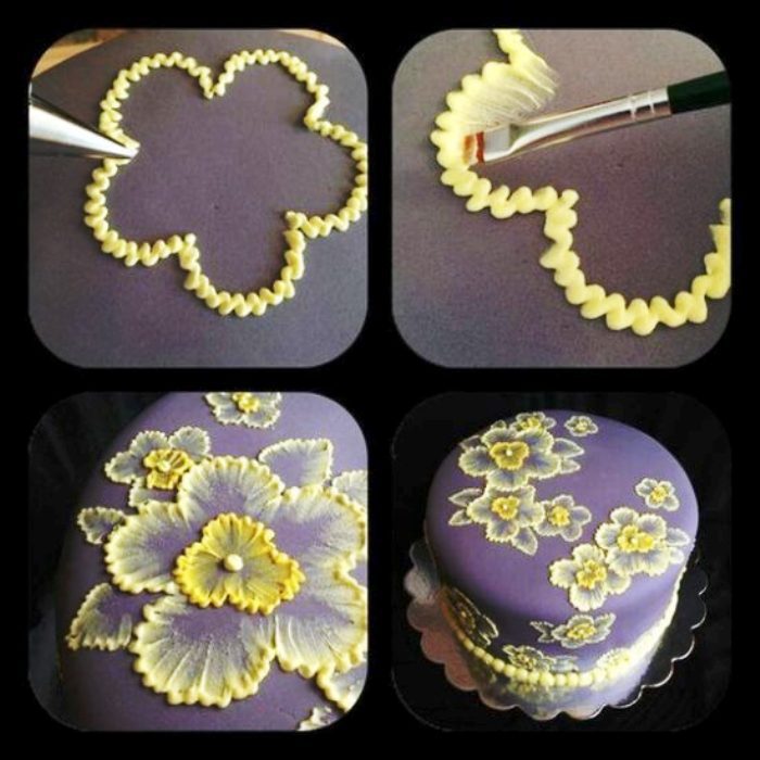 Brush embroidery cake decorating techniques