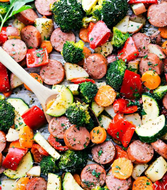 One pan italian sausage and veggies