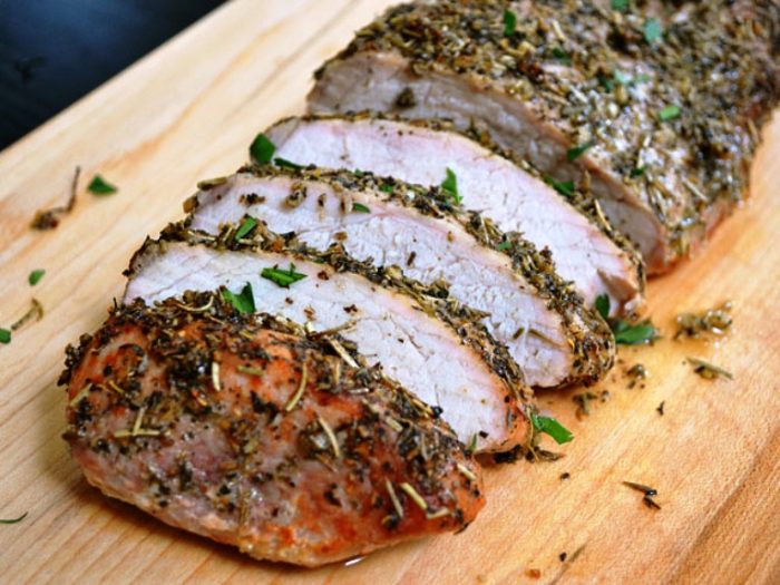 Herb roasted pork loin