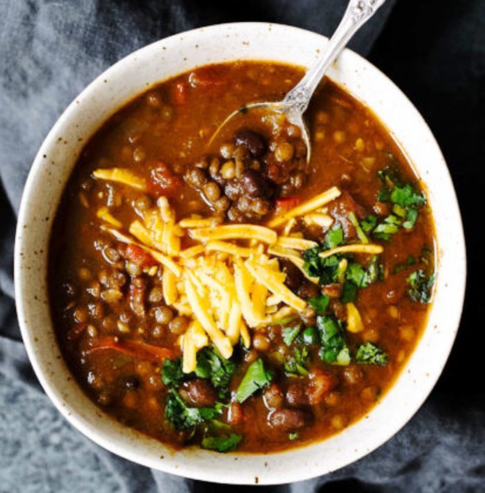 Slow cooker taco lentil soup recipe