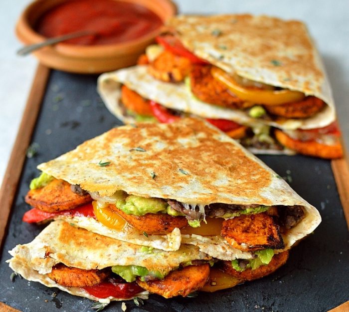 Loaded veggie quesadillas