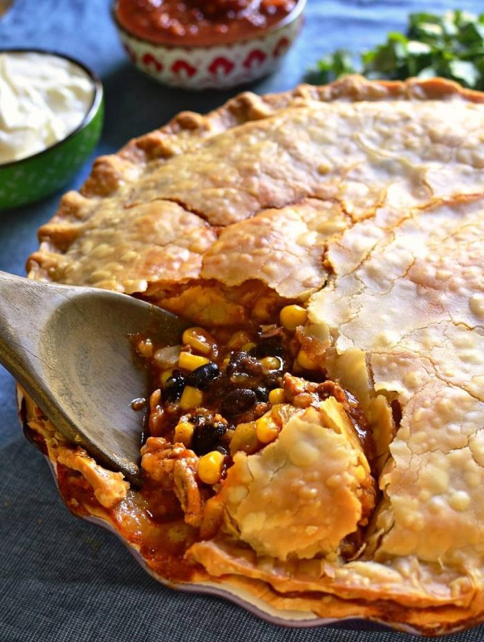 Taco Pot Pie combines two classics in one delicious dish! All the taco flavors you love in a flaky, buttery crust that’s sure to become a new family favorite.