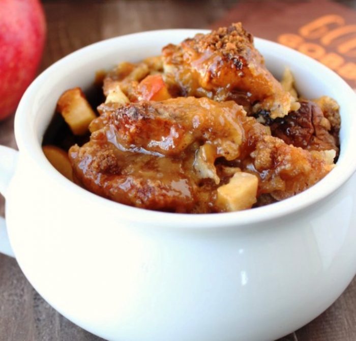 Caramel apple bread pudding recipe