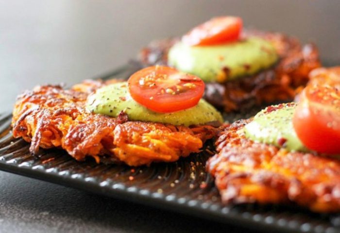 Spicy and crispy little kumara cakes