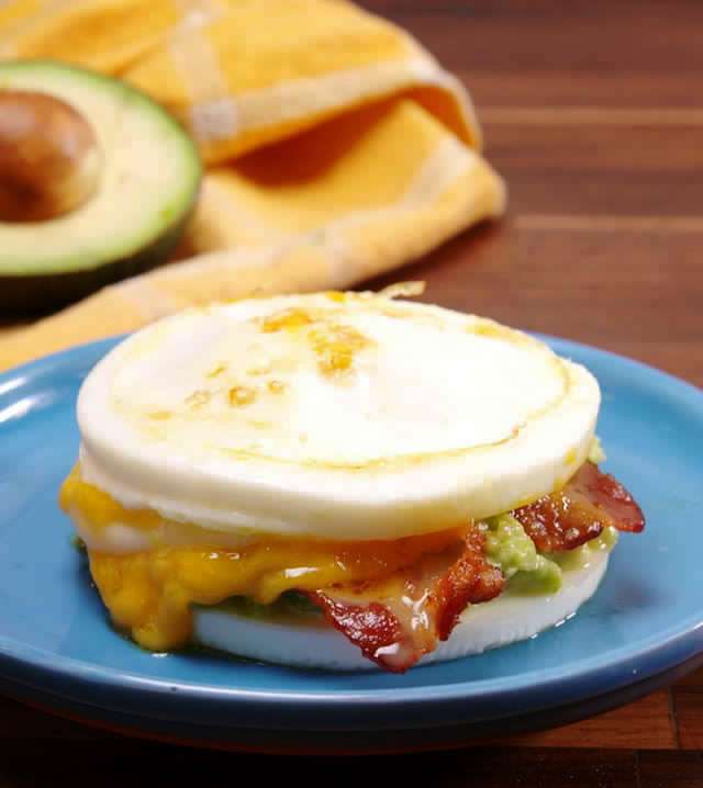 Bunless egg bacon and cheese