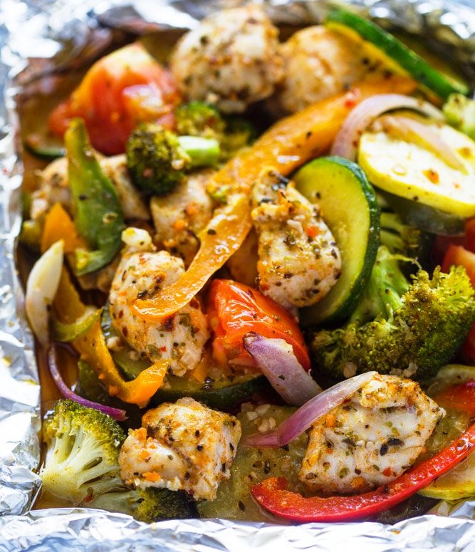 Healthy chicken and veggies loaded with italian spices