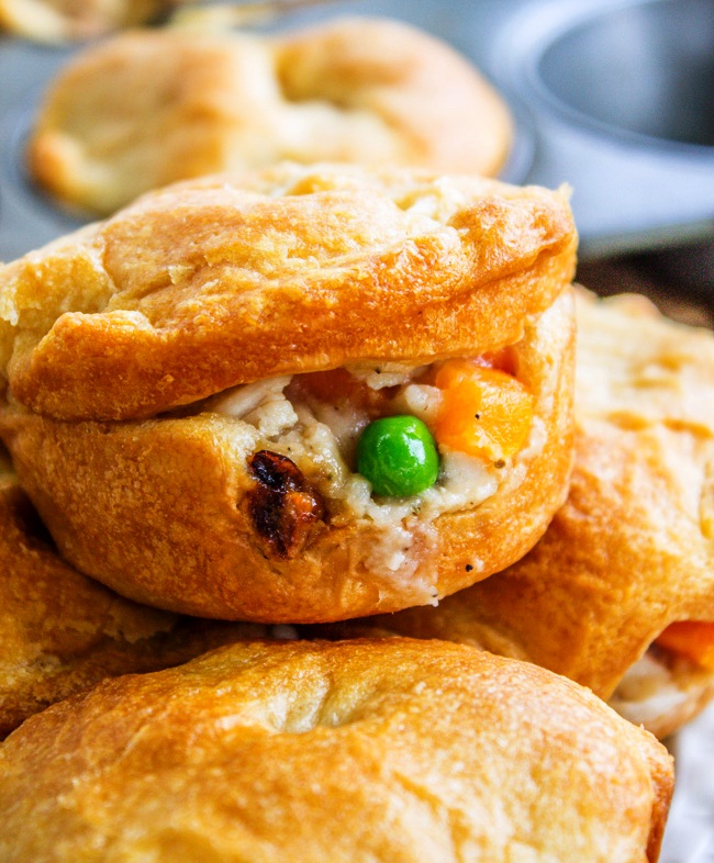 These almost-homemade Mini Chicken Pot Pies are the perfect finger-food for a party or a last-minute dinner that your kids will love. 