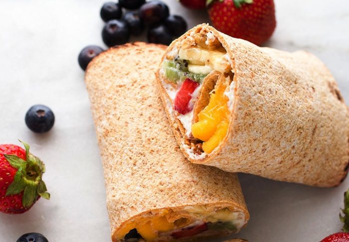 Rainbow breakfast wraps