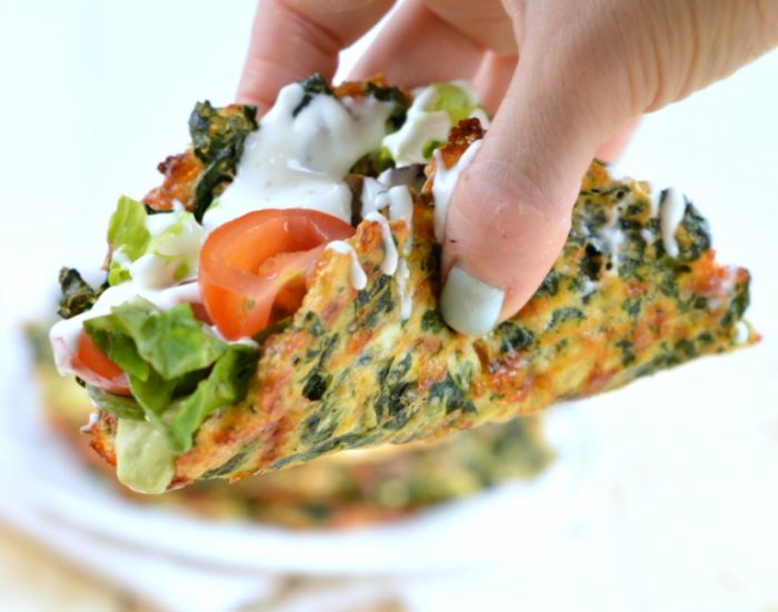 Spinach low carb taco shells