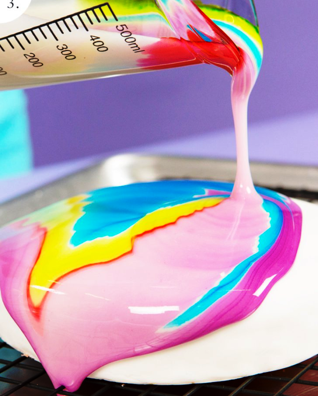 Tie dye cake effect