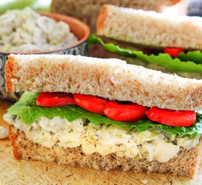 White bean & artichoke vegan sandwich filling