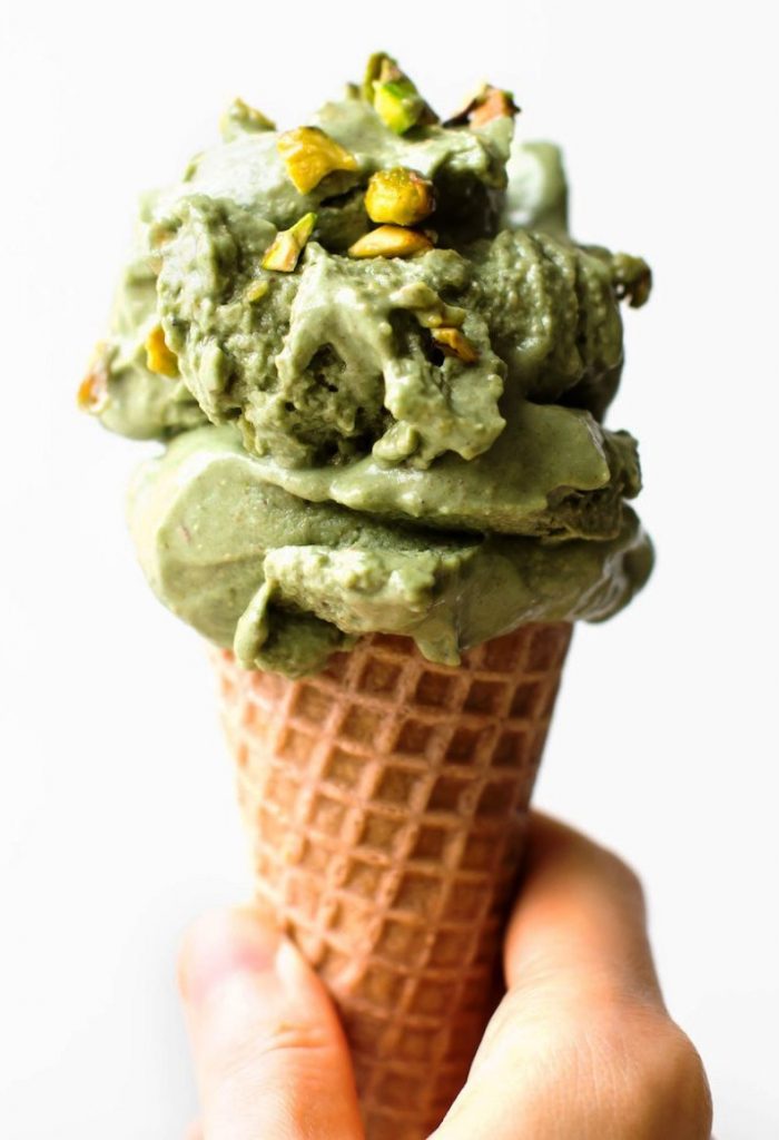 This Vegan Pistachio Ice Cream recipe is a homemade take on an underrated but delicious flavor with a favorite green fruit as the creamy coconut-free base!