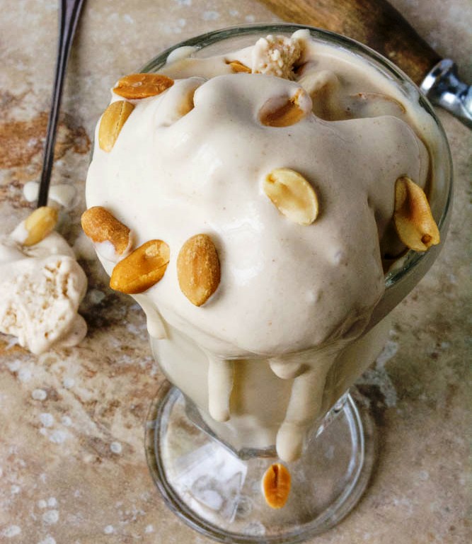 Sugar Free Peanut Butter Cheesecake Ice Cream made with just a few ingredients and easy enough for a child to make at home! It's Keto, Low Carb, and can be made dairy free! 