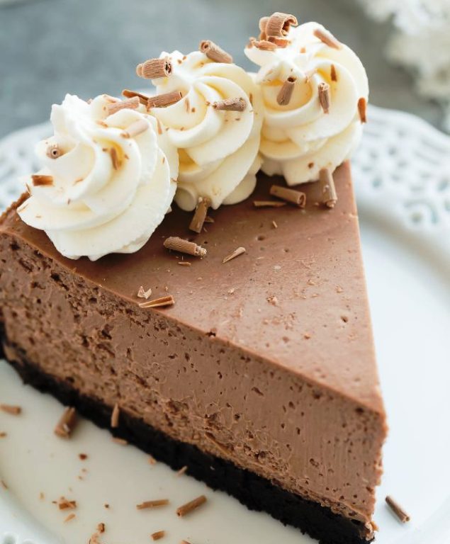 This is the BEST Chocolate Cheesecake! It’s perfectly rich, creamy, and bakes up with no cracking and no water bath needed. This is the easy way to perfect baked cheesecake! 