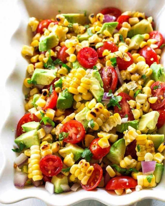 Corn, avocado, and tomato salad