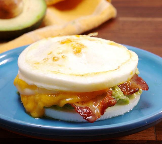 Bunless bacon egg and cheese