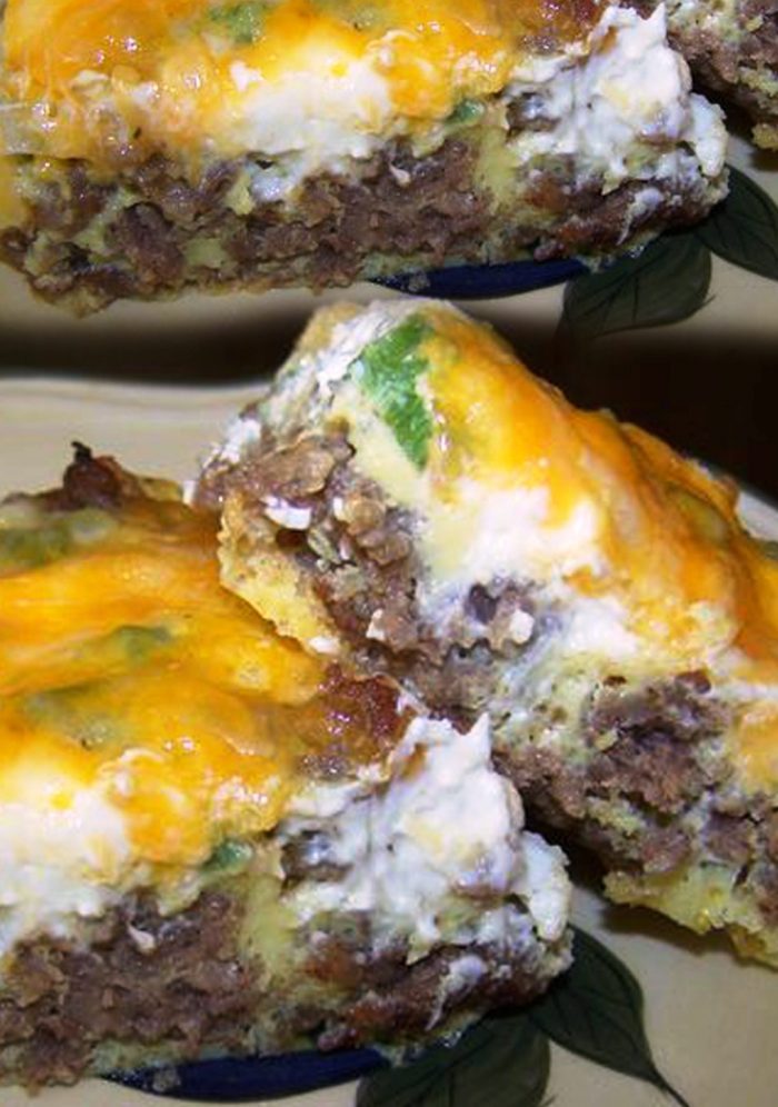 Low carb sausage, cream cheese, eggs dish