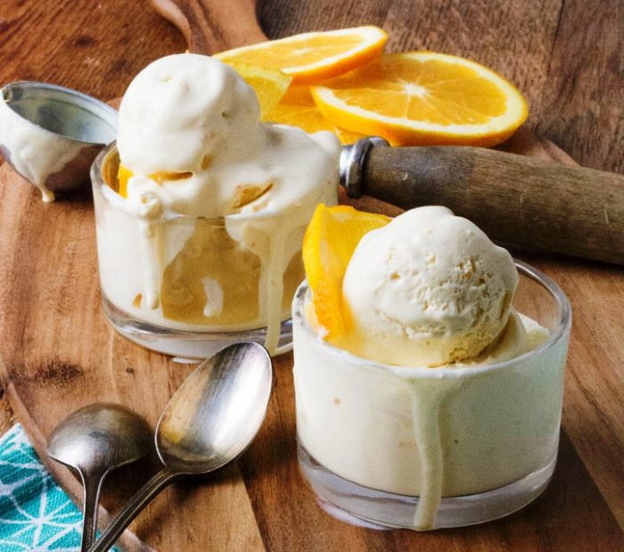 Sugar Free Orange Creamsicle Ice Cream made without sugar, low carb, and gluten free!
