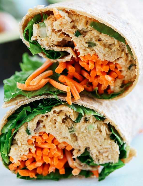 Delicious spicy tuna avocado wraps