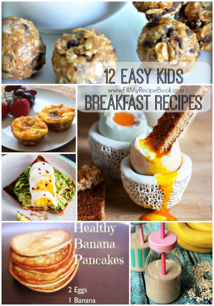 12 Easy Kids Breakfast Recipes fb - Fill My Recipe Book