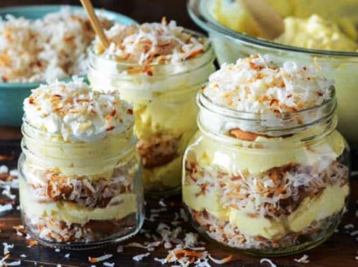 Toasted coconut cream pudding